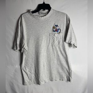 Vintage Disney Shirt Mens Large Gray Donald Duck Pocket
